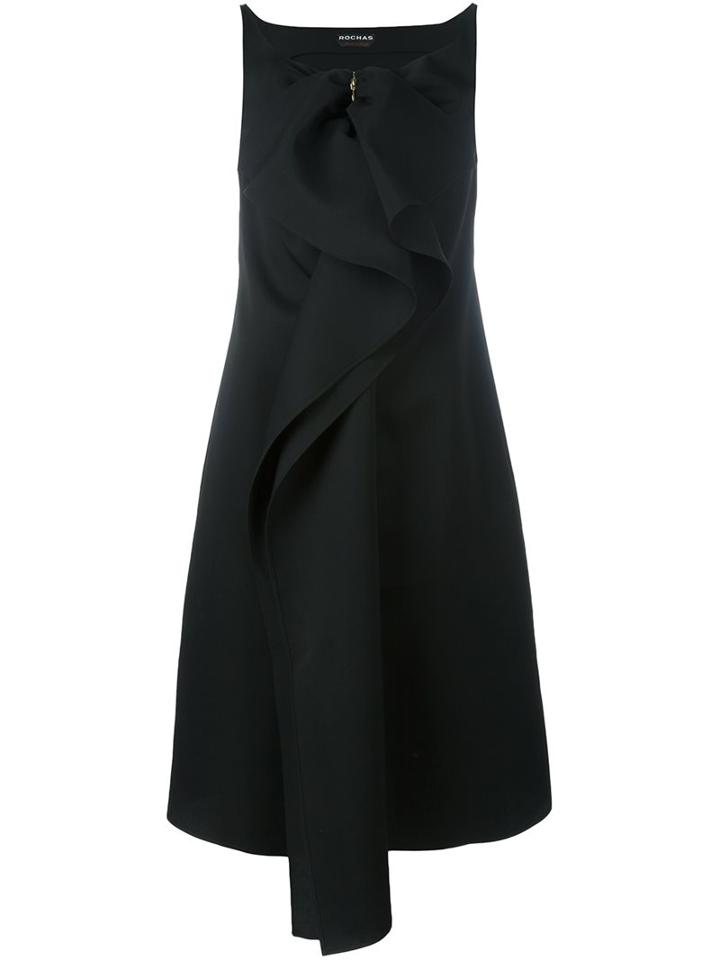 Rochas Bow Detail Dress, Women's, Size: 42, Black, Wool