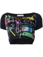 Moschino Neon Print Cardigan - Black