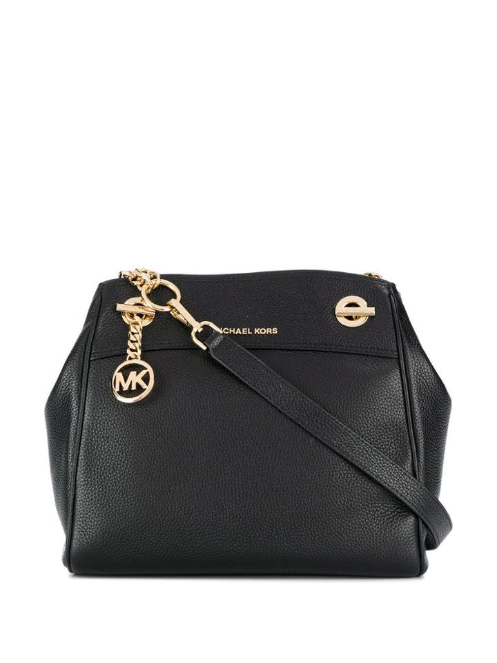 Michael Michael Kors Jet Set Logo Plaque Shoulder Bag - Black