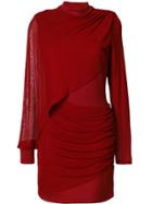 Balmain Draped Slim-fit Dress - Red