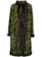 Jean Paul Gaultier Vintage Zebra Print Coat, Women's, Size: 40, Green