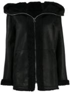 Sylvie Schimmel Hooded Leather Jacket - Black