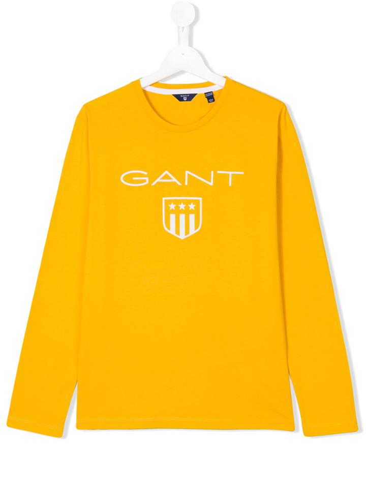 Gant Kids Teen Long Sleeve Printed T-shirt - Yellow & Orange
