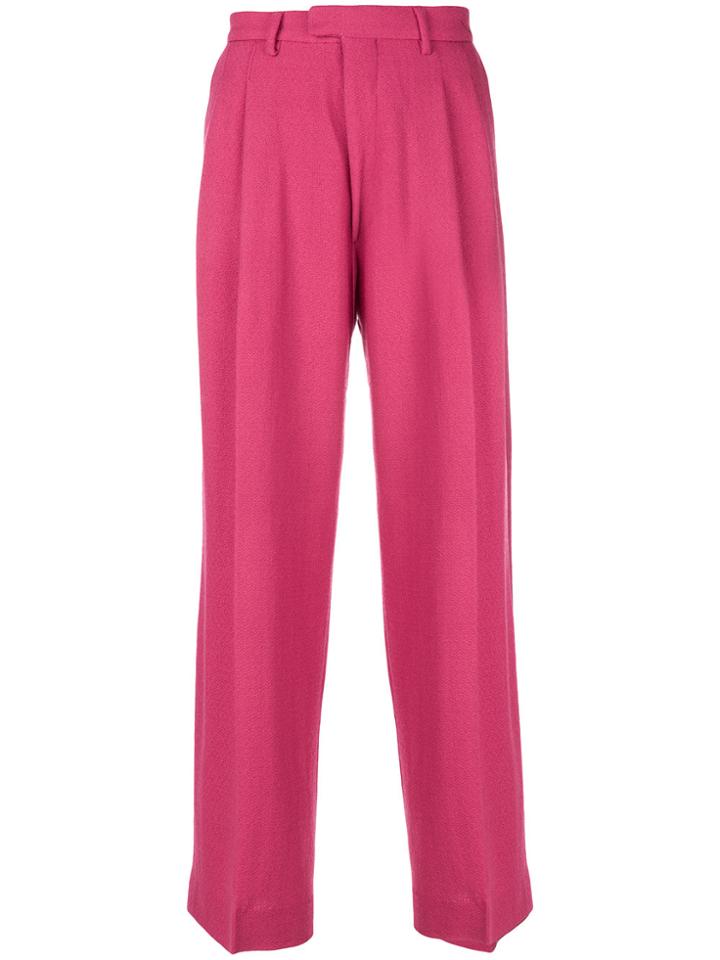 Eckhaus Latta Pleated Tailored Trousers - Pink & Purple
