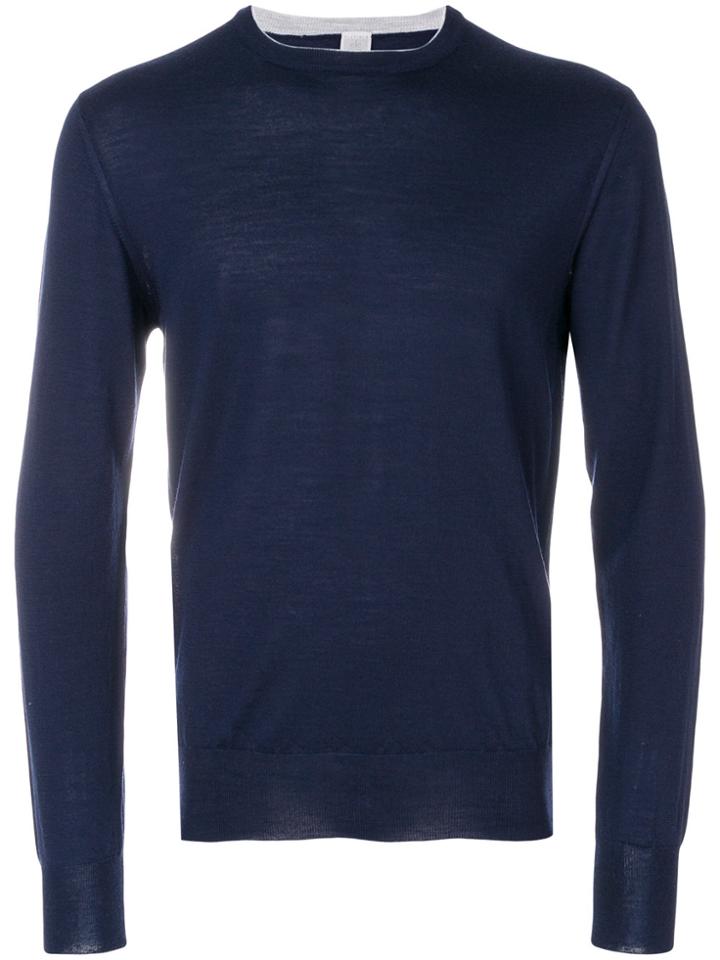 Eleventy Crew Neck Jumper - Blue