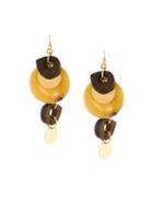 Marni Disc Drop Earrings, Women's, Brown