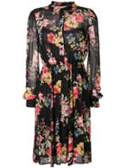 Twin-set Rose Print Dress - Black