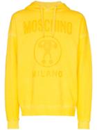 Moschino Logo Print Hoodie - Yellow