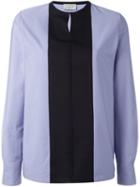 Lanvin Keyhole Neckline Shirt, Women's, Size: 42, Blue, Cotton