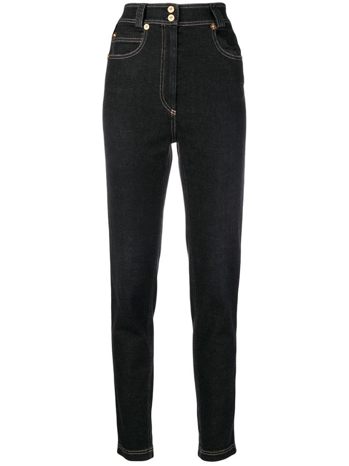 Versace High-waisted Slim Jeans - Black