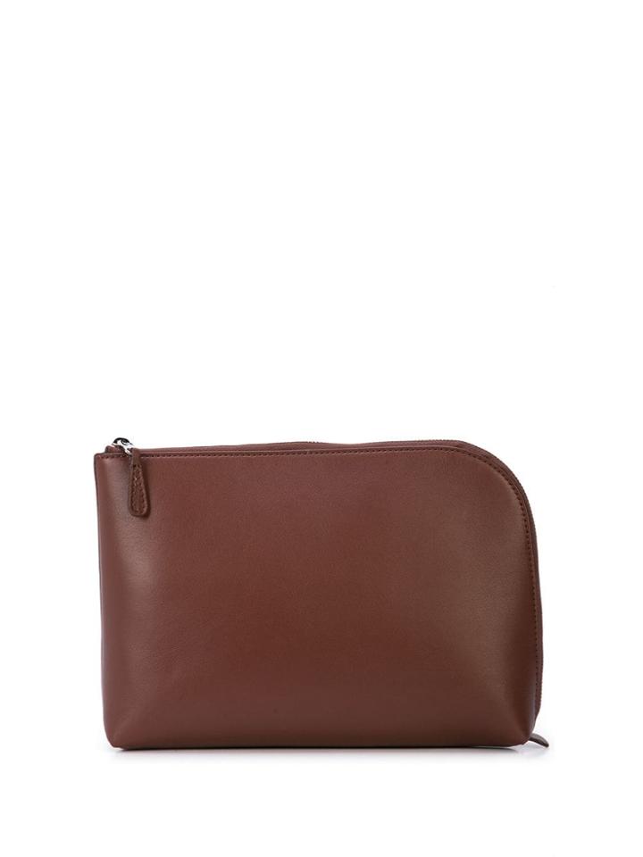 The Row Round-corner Clutch Bag - Brown