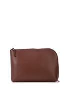 The Row Round-corner Clutch Bag - Brown