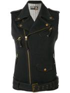 Jean Paul Gaultier Vintage Denim Effect Biker Gilet - Blue
