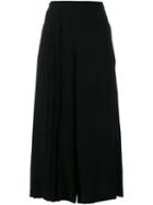 Osman Wide-legged Pleated Cropped Trousers, Women's, Size: 10, Black, Polyester/triacetate