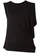 Mm6 Maison Margiela Draped Top, Women's, Size: Medium, Black, Polyester/viscose