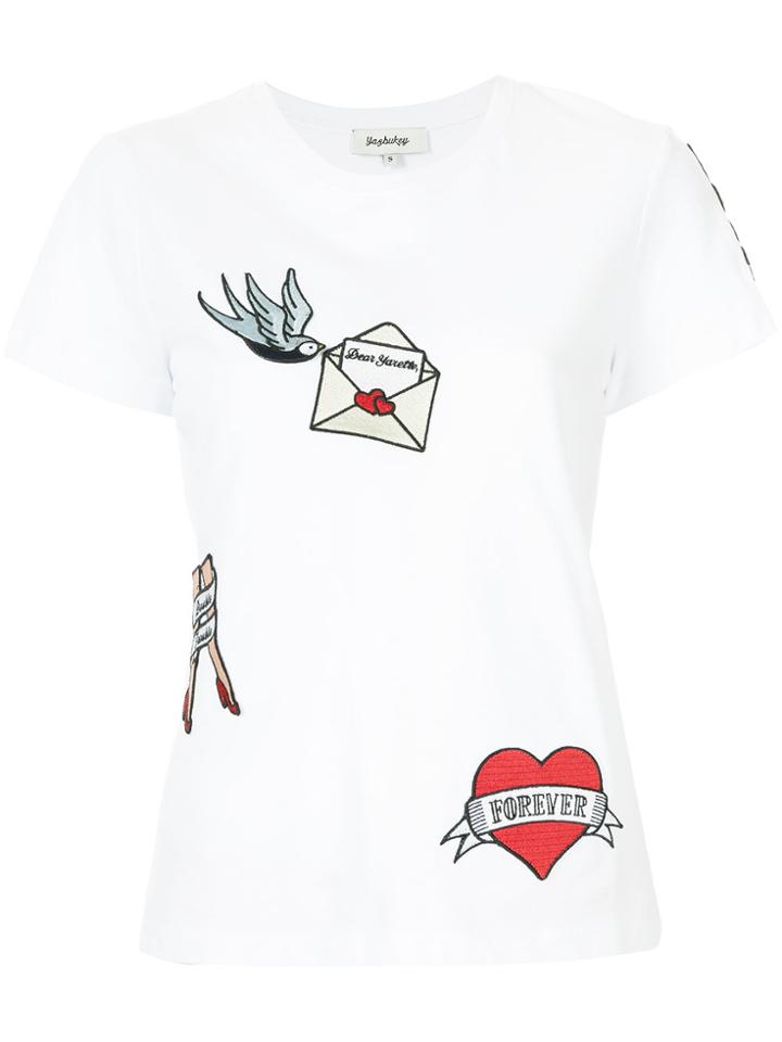 Yazbukey Patch Appliqué T-shirt - White