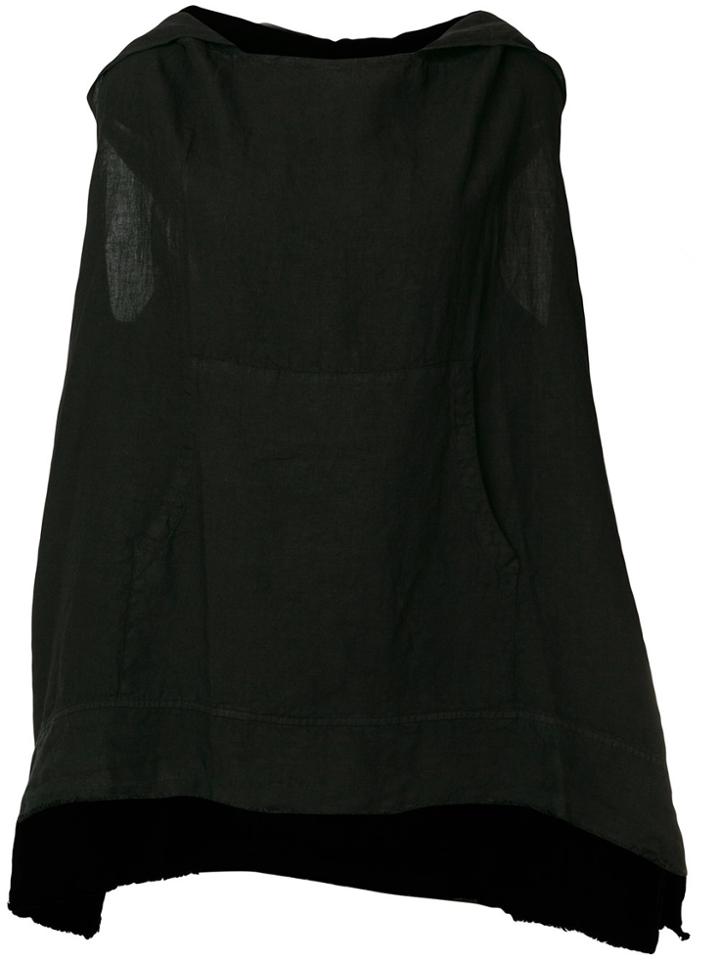 Lost & Found Rooms Sleeveless Hooded Poncho - Black