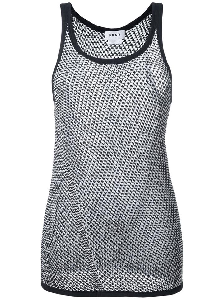 Dkny Sheer Tank Top, Women's, Size: Medium, Black, Modal/spandex/elastane