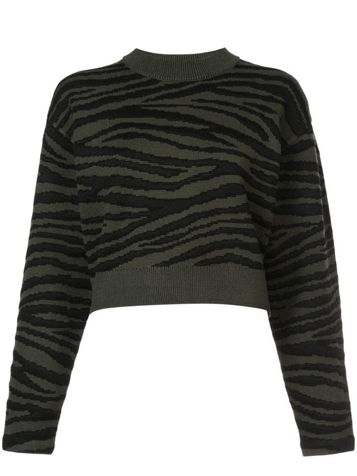 Proenza Schouler Zebra Sprint Cropped Sweater - Green