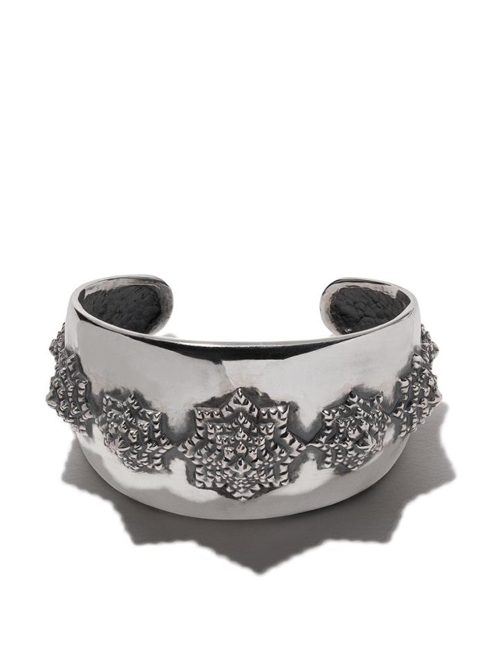 Natural Instinct Flower Cuff - Silver