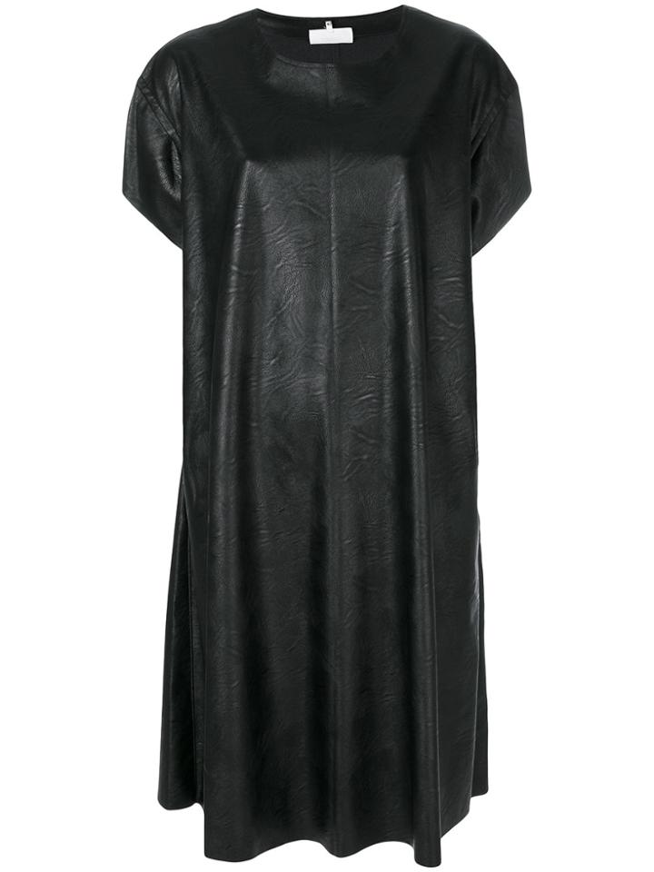 Mm6 Maison Margiela Faux Leather T-shirt Dress - Black