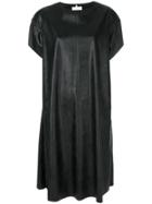 Mm6 Maison Margiela Faux Leather T-shirt Dress - Black