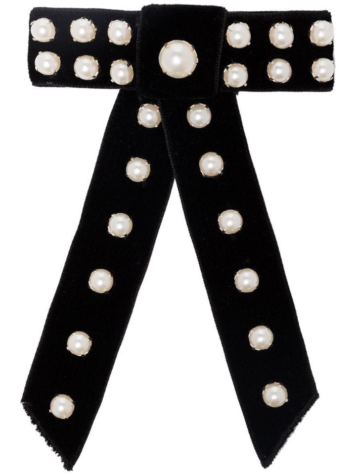 Jennifer Behr Perlita Bow Hair Clip - Black