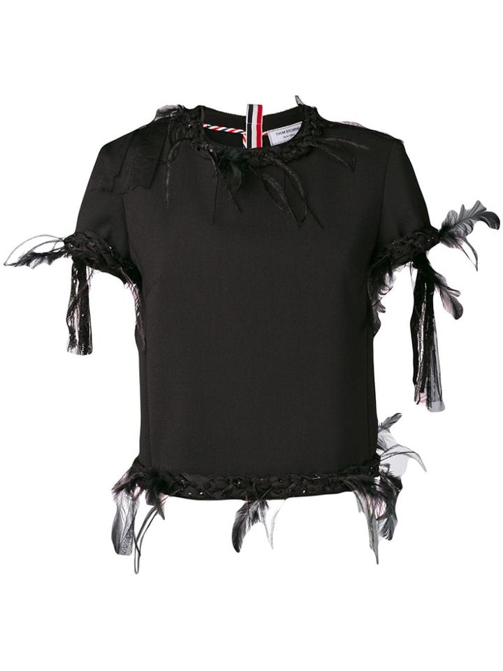 Thom Browne Raw-edge Appliqué Tee - Black