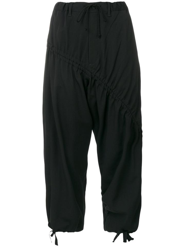Yohji Yamamoto Hareem Cropped Trousers - Black