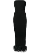 16arlington Feather Embellished Strapless Dress - Black