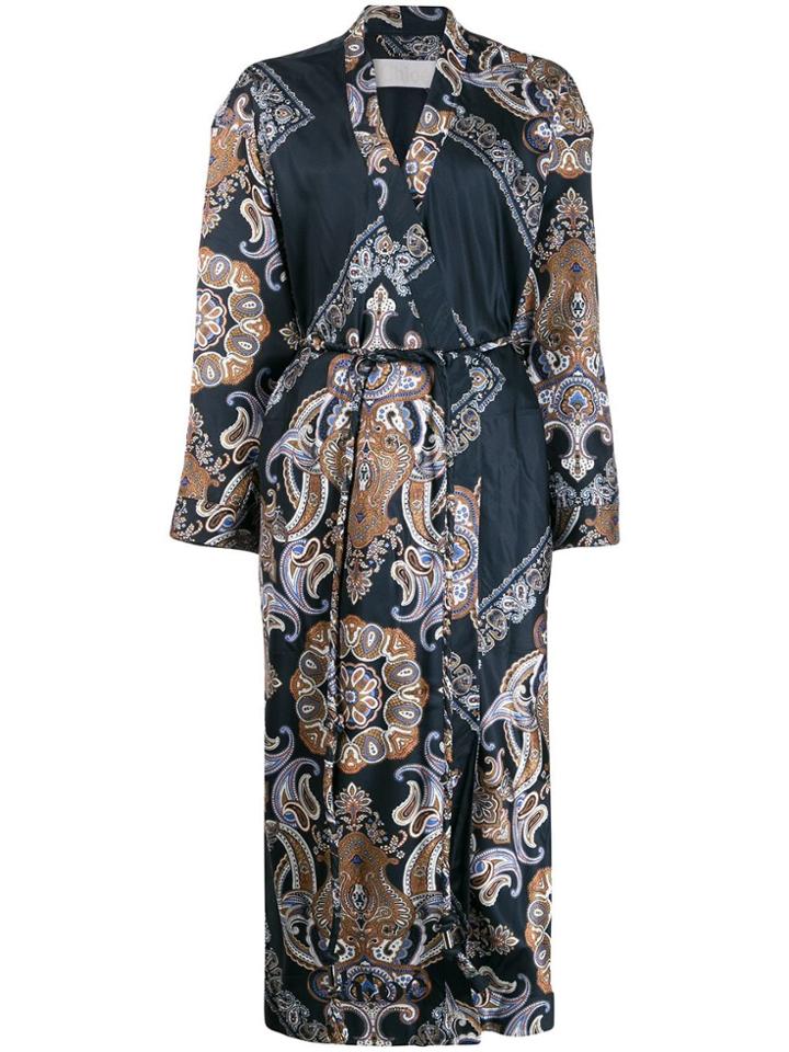 Chloé Paisley Print Robe Coat - Blue