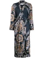 Chloé Paisley Print Robe Coat - Blue