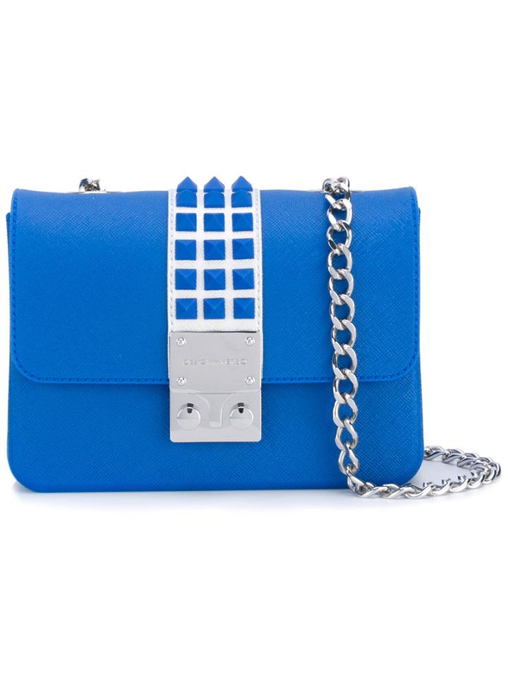 Designinverso - Metallic Cross Body Bag - Women - Polyurethane/metal (other) - One Size, Blue, Polyurethane/metal (other)
