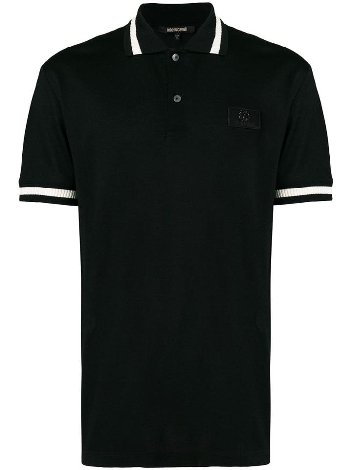 Roberto Cavalli Heraldic Logo Polo Shirt - Black