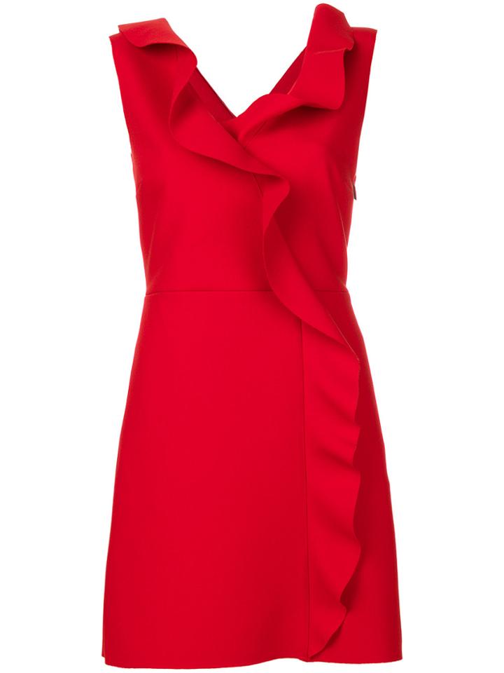 Msgm Ruffle Trim Sleeveless Dress - Red