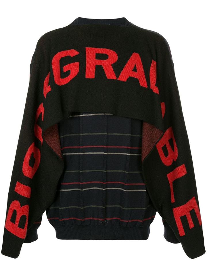 Strateas Carlucci Twin-hybrid Knit Oversize Sweater - Black