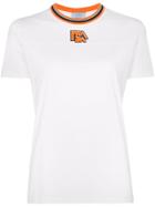 Prada Ribbed Neck Logo Patch Cotton T-shirt - White