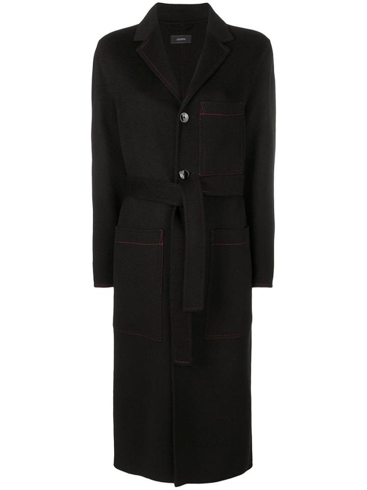 Joseph Single Breasted Belted Coat - Black