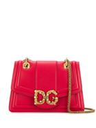 Dolce & Gabbana Logo Plaque Crossbody Bag - Red