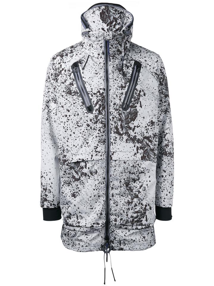 Diesel Splatter Print Windbreaker, Men's, Size: Large, White, Polyester