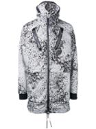 Diesel Splatter Print Windbreaker, Men's, Size: Large, White, Polyester