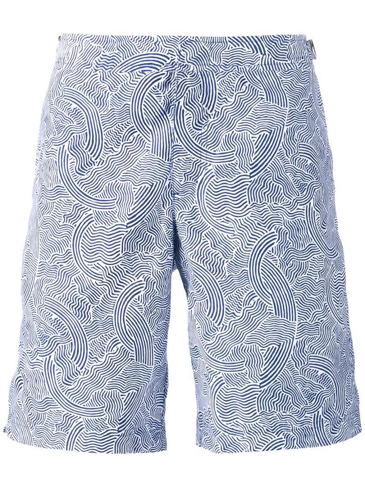 Orlebar Brown 'seersucker' Swim Shorts, Men's, Size: 33, Blue, Polyester