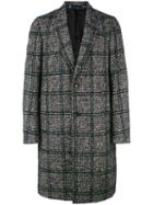 Ps By Paul Smith Checked Single Breasted Coat, Size: Medium, Grey, Wool/polyester/acrylic/viscose