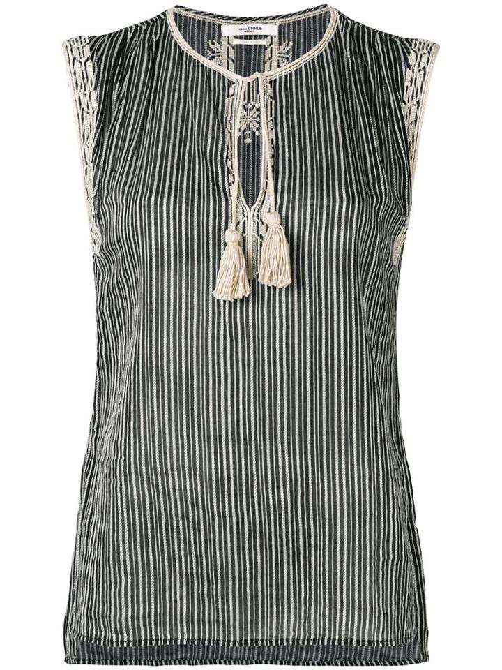 Isabel Marant Étoile Tassel Details Striped Top - Black