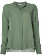 Vince V-neck Shirt, Women's, Size: 0, Green, Silk