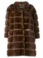 Simonetta Ravizza Midi Fur Coat - Brown