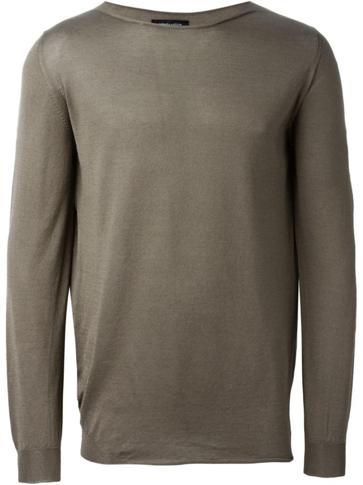 Roberto Collina Waist Detail Jumper, Men's, Size: 48, Green, Cotton