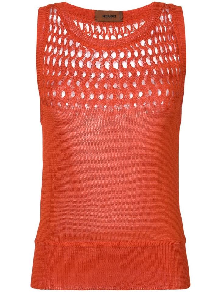 Missoni Cut-detail Knitted Vest - Yellow