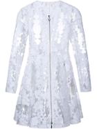 Moncler Gamme Rouge Clear Pu Floral Lace Coat - White