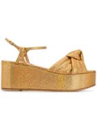 Casadei Glitter Platform Sandals - Metallic